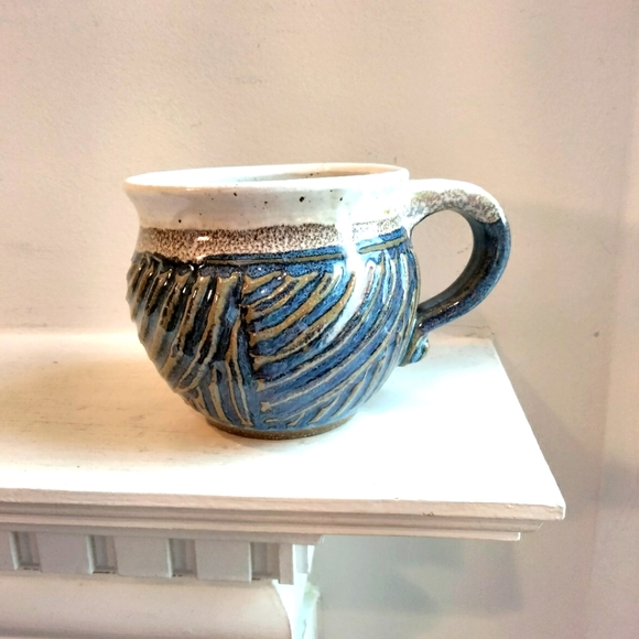 Vintage Dining Vintage 7s Artist Signed Stoneware Pottery Mug